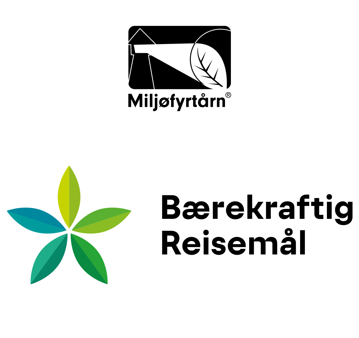 Logo Miljøfyrtårn og Bærekraftig reisemål